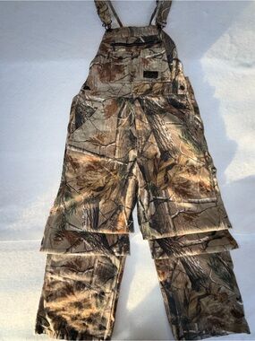 Y2K Vintage Liberty Real tree Brown and Tan Camo Bib Overalls